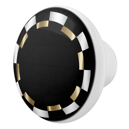 Geometrisch patroon | Goud, wit en zwart Keramische Knop (Rechts)