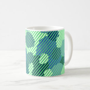 Geometrisch patroon groene tinten koffie mok