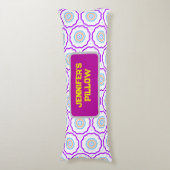 Geometrisch patroon helder gekleurd lichaamskussen (Voorkant Verticaal)