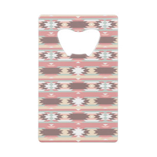 Geometrisch patroon in aztec-stijl 2 creditkaart flessenopener
