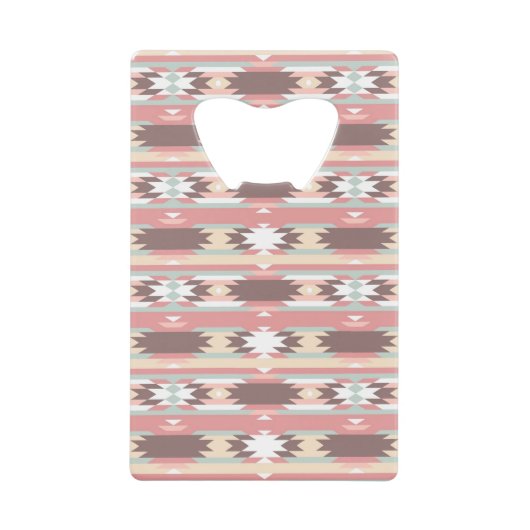 Geometrisch patroon in aztec-stijl 2 creditkaart flessenopener (Voorkant)