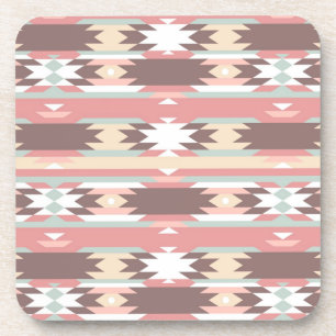 Geometrisch patroon in aztec-stijl 2 drankjes onderzetter
