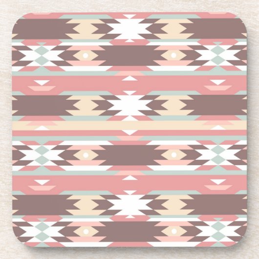 Geometrisch patroon in aztec-stijl 2 drankjes onderzetter (Voorkant)