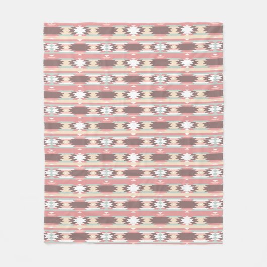 Geometrisch patroon in aztec-stijl 2 fleece deken (Voorkant)
