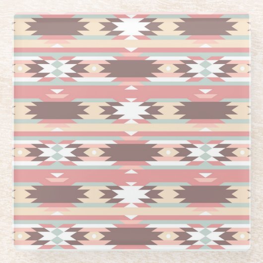 Geometrisch patroon in aztec-stijl 2 glazen onderzetter (Voorkant)