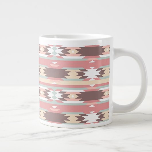 Geometrisch patroon in aztec-stijl 2 grote koffiekop (Rechts)
