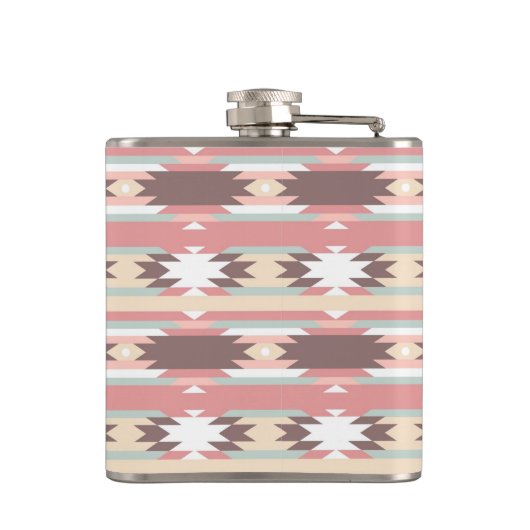 Geometrisch patroon in aztec-stijl 2 heupfles (Achterkant)