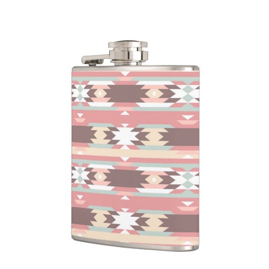 Geometrisch patroon in aztec-stijl 2 heupfles (Links)