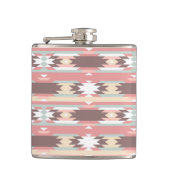 Geometrisch patroon in aztec-stijl 2 heupfles (Voorkant)