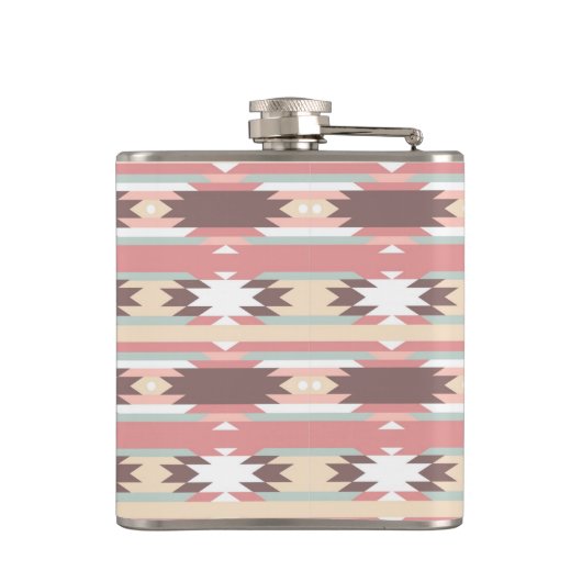 Geometrisch patroon in aztec-stijl 2 heupfles (Achterkant)