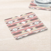 Geometrisch patroon in aztec-stijl 2 kartonnen onderzetters (Schuin)