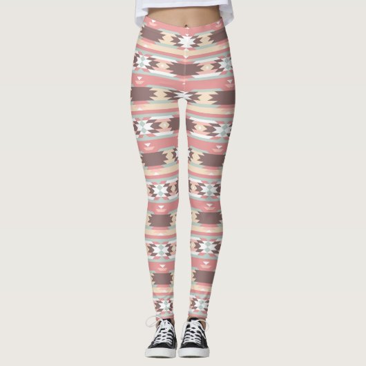 Geometrisch patroon in aztec-stijl 2 leggings (Voorkant)