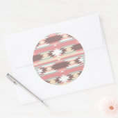 Geometrisch patroon in aztec-stijl 2 ronde sticker (Envelop)