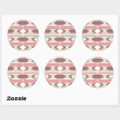 Geometrisch patroon in aztec-stijl 2 ronde sticker (Vel)