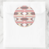 Geometrisch patroon in aztec-stijl 2 ronde sticker (Tas)