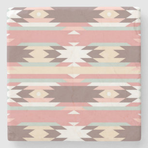 Geometrisch patroon in aztec-stijl 2 stenen onderzetter