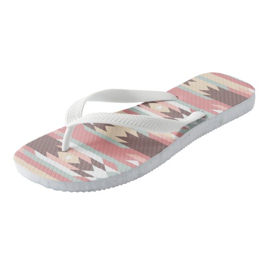 Geometrisch patroon in aztec-stijl 2 teenslippers (Schuin)