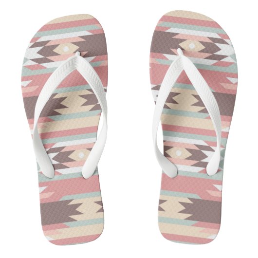 Geometrisch patroon in aztec-stijl 2 teenslippers (Voetbed)