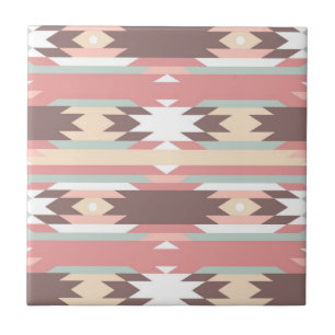 Geometrisch patroon in aztec-stijl 2 tegeltje