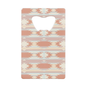 Geometrisch patroon in aztec-stijl 3 creditkaart flessenopener