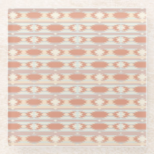 Geometrisch patroon in aztec-stijl 3 glazen onderzetter