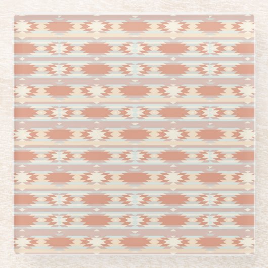 Geometrisch patroon in aztec-stijl 3 glazen onderzetter (Voorkant)