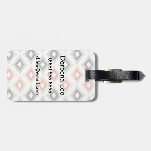 Geometrisch patroon in aztec-stijl bagagelabel (Achterkant horizontaal)