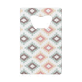 Geometrisch patroon in aztec-stijl creditkaart flessenopener (Achterkant)