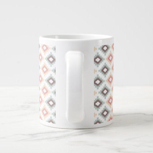 Geometrisch patroon in aztec-stijl grote koffiekop (Achterkant)