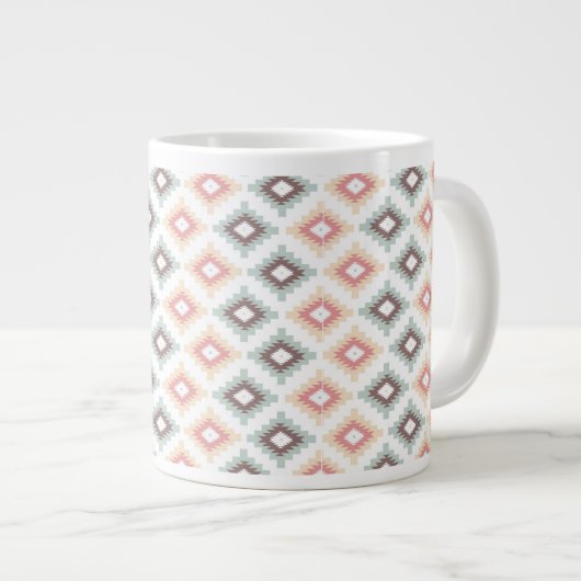 Geometrisch patroon in aztec-stijl grote koffiekop (Voorkant rechts)