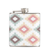 Geometrisch patroon in aztec-stijl heupfles (Voorkant)