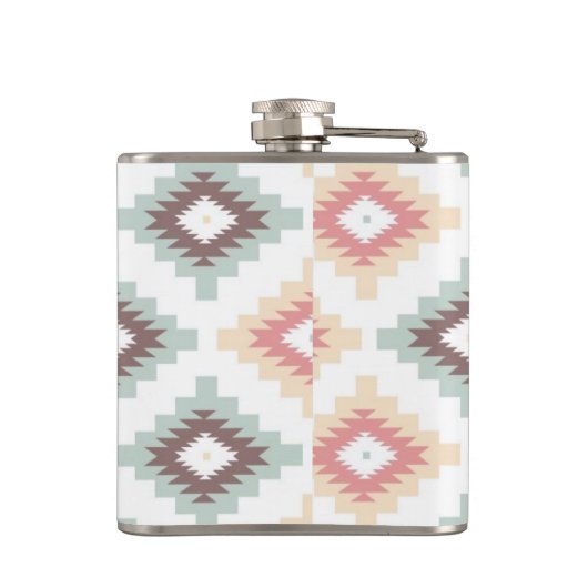 Geometrisch patroon in aztec-stijl heupfles (Achterkant)