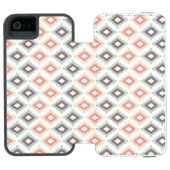 Geometrisch patroon in aztec-stijl incipio iPhone portemonnee hoesje (Agenda Open)