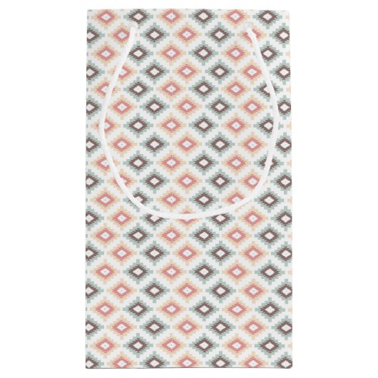 Geometrisch patroon in aztec-stijl klein cadeauzakje (Achterkant)