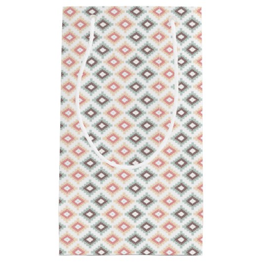 Geometrisch patroon in aztec-stijl klein cadeauzakje (Voorkant)