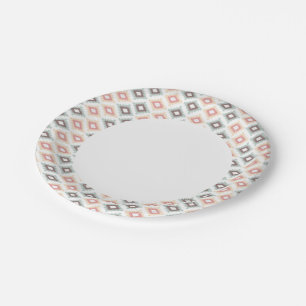 Geometrisch patroon in aztec-stijl papieren bordje