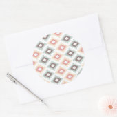 Geometrisch patroon in aztec-stijl ronde sticker (Envelop)