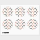 Geometrisch patroon in aztec-stijl ronde sticker (Vel)