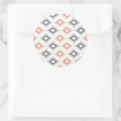 Geometrisch patroon in aztec-stijl ronde sticker (Tas)