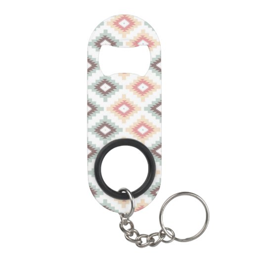 Geometrisch patroon in aztec-stijl sleutelhanger flessenopener (Achterkant)
