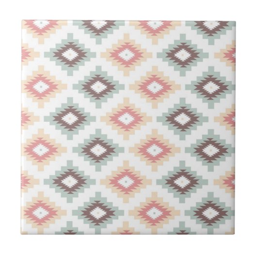 Geometrisch patroon in aztec-stijl tegeltje (Voorkant)