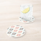 Geometrisch patroon in aztec-stijl zandsteen onderzetter (Zijkant)