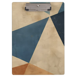 Geometrisch patroon in blauw, taupe en roest klembord