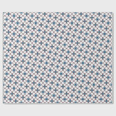 Geometrisch patroon in blauw, wit en rood cadeaupapier (Vlak)