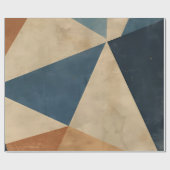 Geometrisch patroon in blauw, zand en roest cadeaupapier (Vlak)