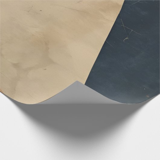 Geometrisch patroon in blauw, zand en roest cadeaupapier (Hoek)