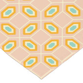 Geometrisch patroon in blauwe en oranje diamantvor korte tafelloper (Hoek)