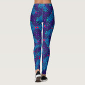Geometrisch patroon in blauwtinten en paars leggings (Achterkant)