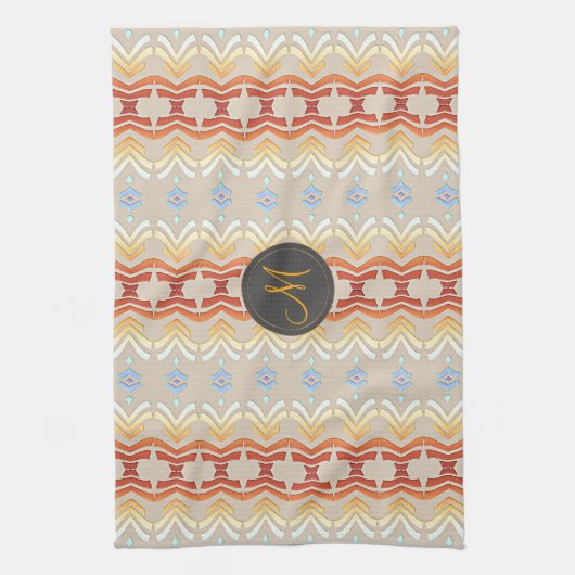 Geometrisch patroon in de etnische bohemen. theedoek (Verticaal)