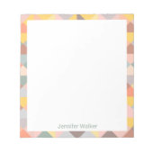 Geometrisch patroon in de Najaars Aarde Tonen met Notitieblok (Voorkant)